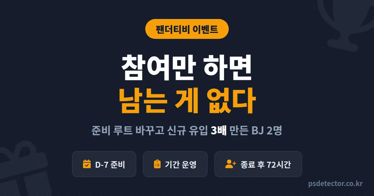 팬더티비 이벤트 참여해도 왜 남는 게 없을까, 공식 이벤트로 신규 유입 3배 만든 BJ 2명의 준비 루트