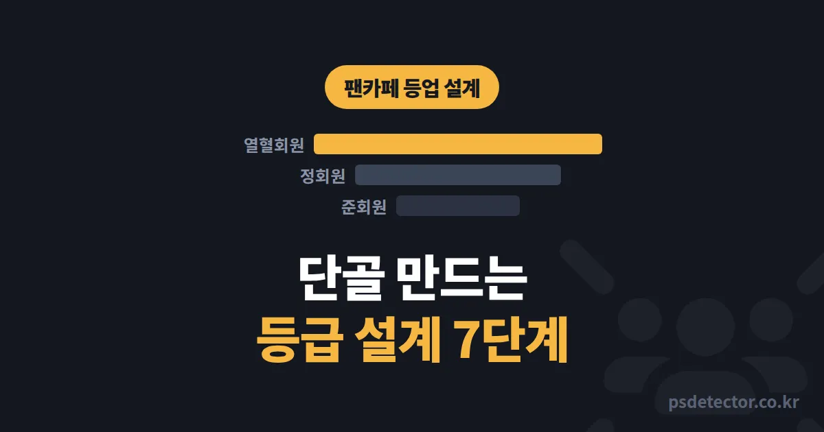 팬카페 등업 시스템 설계 7단계, 가입자 절반 떠나던 BJ 3명이 단골 만든 실전 루트