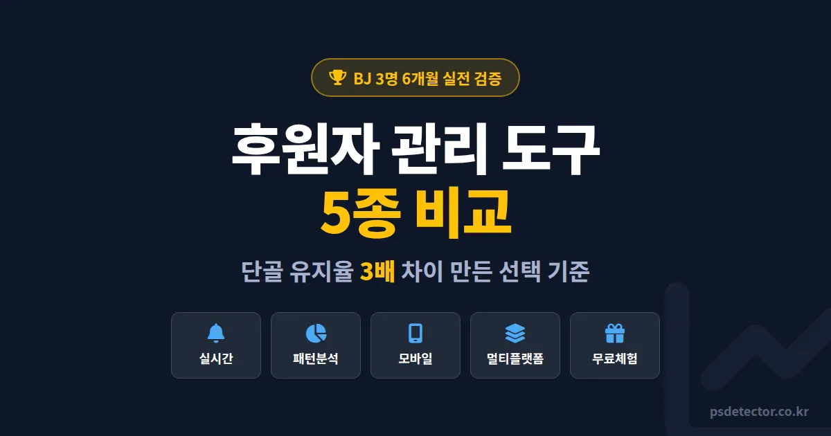 후원자 관리 도구 5가지 비교법, 단골 200명 유지한 BJ 3명의 실전 선택 기준