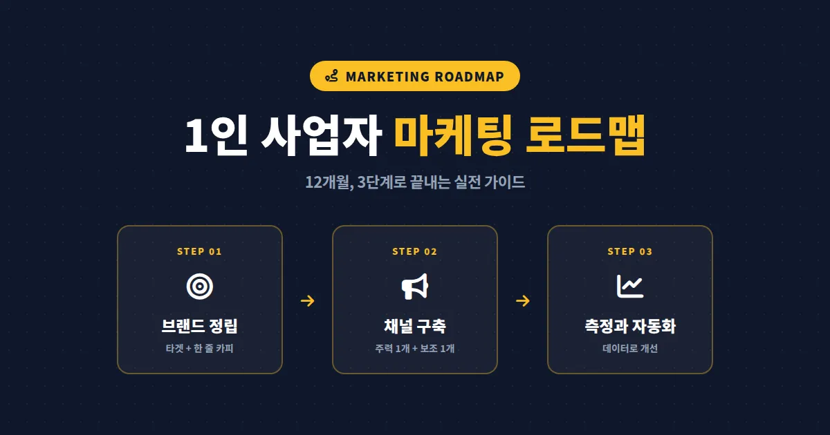 1인 사업자 마케팅 로드맵 완벽 정리 - 12개월 3단계로 매출 안정 궤도 진입하는 실전 가이드