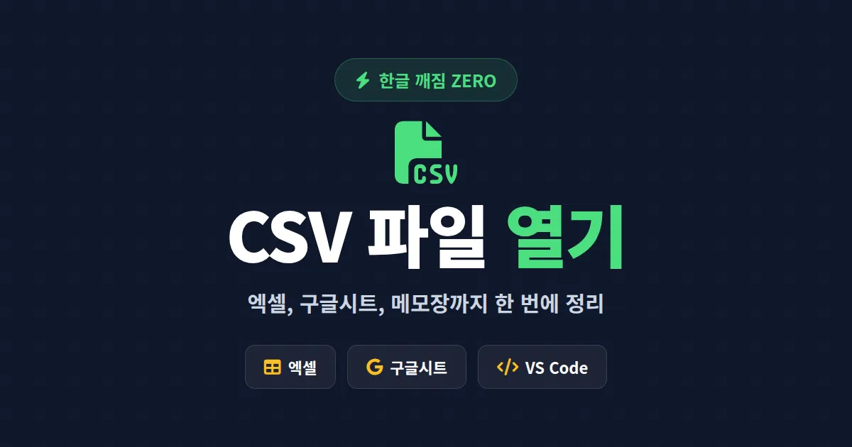 CSV 파일 열기 방법 완벽 가이드 - 한글 깨짐 없이 여는 7가지 방법