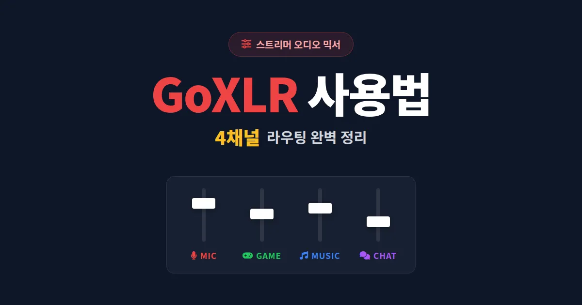 GoXLR 사용법 완벽 가이드 - 스트리머 필수 오디오 믹서 세팅 한번에 끝내기 | 인터넷방송 커뮤니티