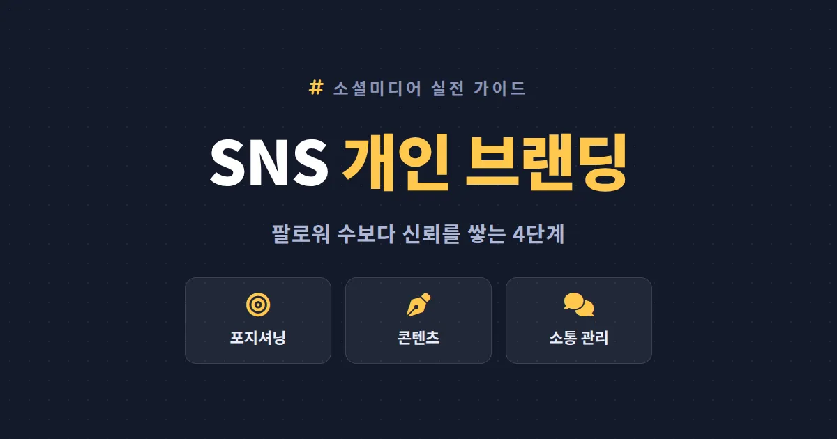 SNS 개인 브랜딩 방법 - 팔로워 수보다 신뢰를 쌓는 실전 4단계 전략