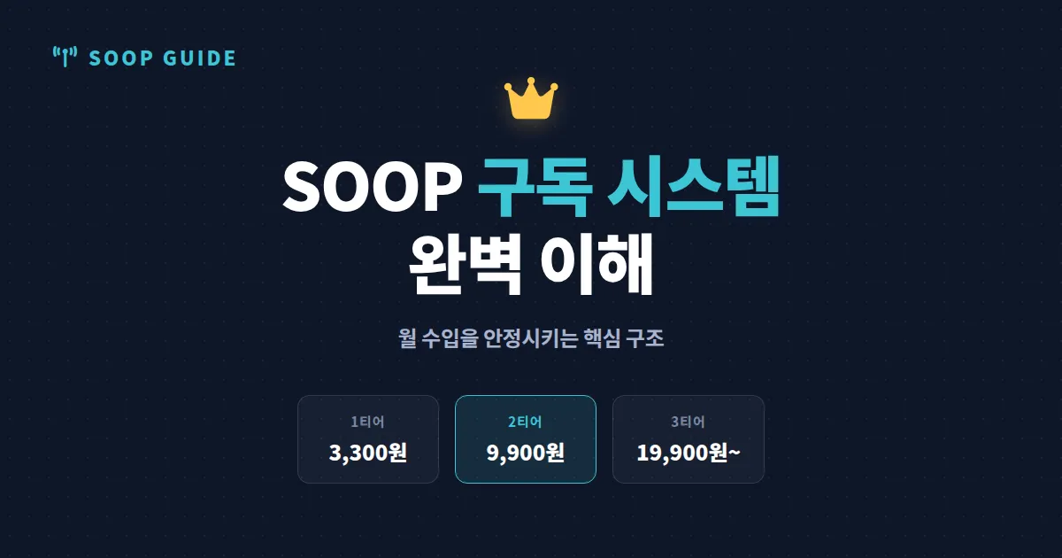 SOOP 구독 시스템 이해 - BJ를 위한 수익 구조와 시청자 혜택 총정리