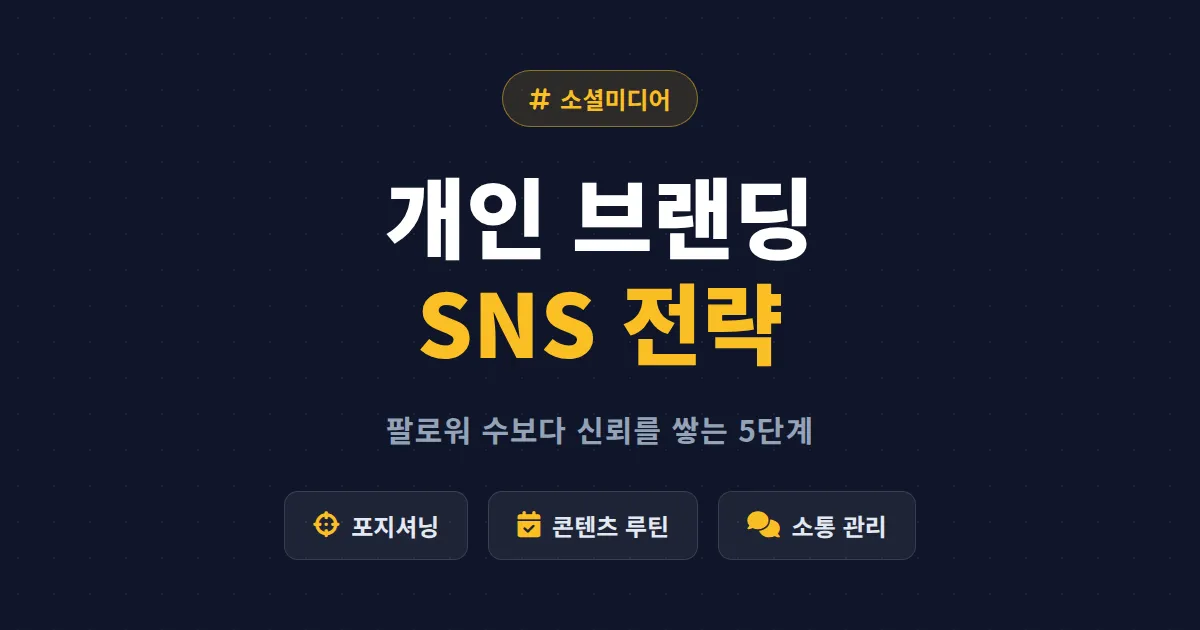 개인 브랜딩 SNS 전략 완벽 가이드 - 팔로워 수보다 신뢰를 쌓는 5단계 실전 방법