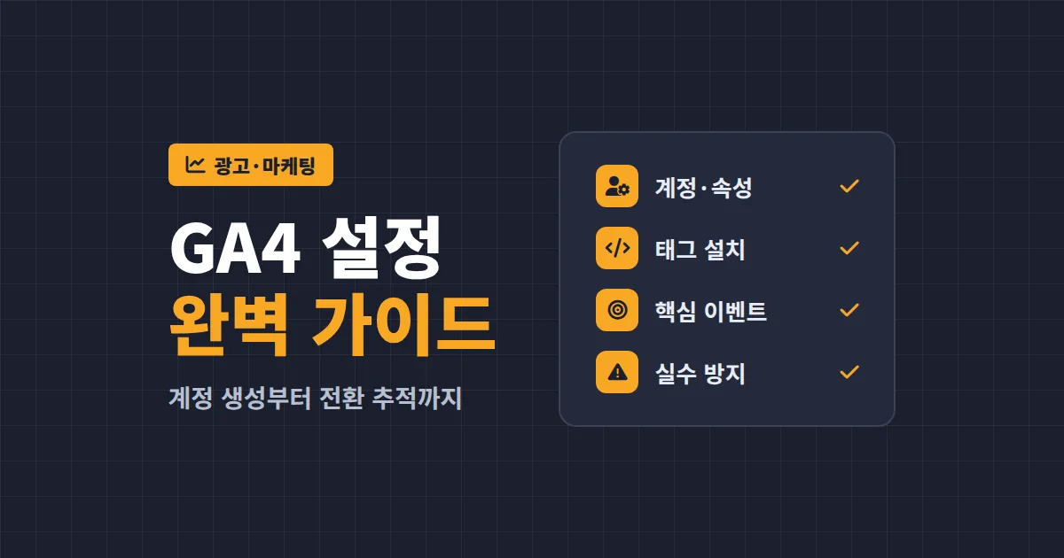구글 애널리틱스 GA4 설정 완벽 가이드 - 계정 생성부터 전환 추적까지 한번에