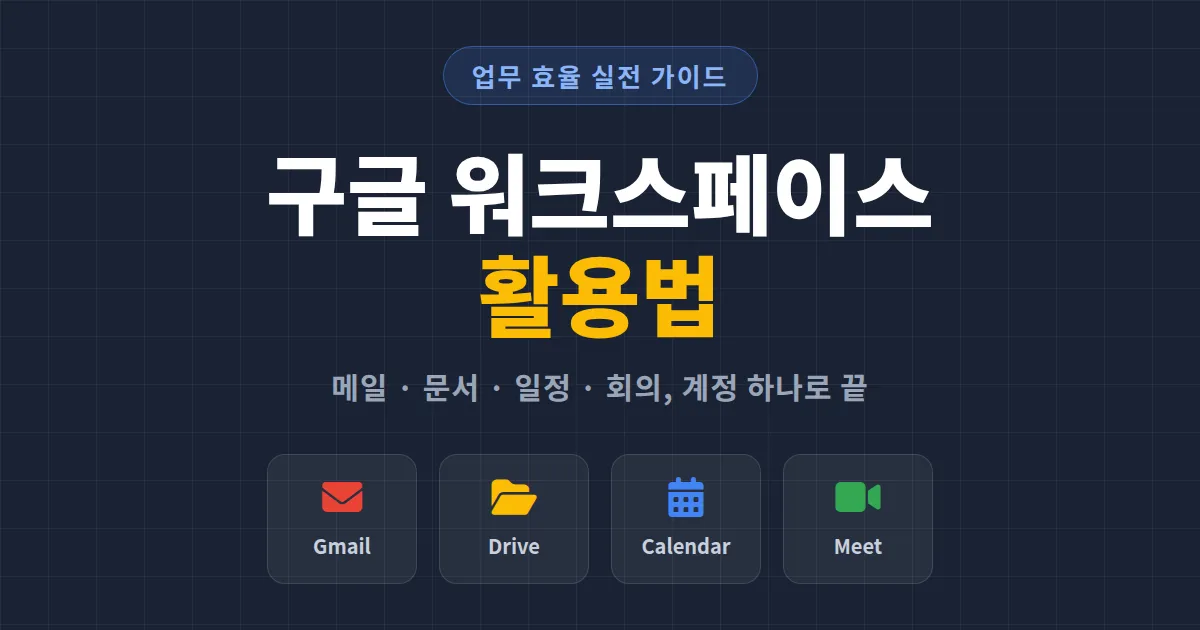 구글 워크스페이스 활용법 총정리 - 무료 기능만으로 업무 효율을 끌어올리는 실전 가이드