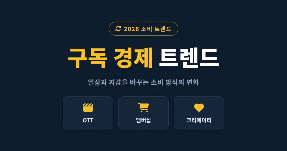 구독 경제 트렌드 2026 총정리, 우리 일상과 지갑을 바꾸는 소비 방식의 변화