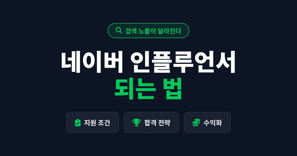 네이버 인플루언서 되는 법 - 지원 조건부터 키워드 챌린지, 수익화까지 한번에 정리