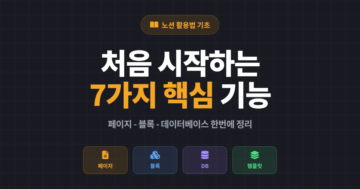 노션 활용법 기초 가이드 - 처음 사용하는 사람을 위한 7가지 핵심 기능 정리