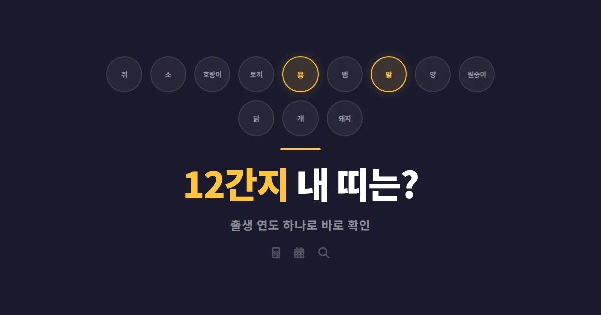 띠 계산기 12간지 확인법 - 출생 연도만 알면 내 띠 바로 계산하는 방법