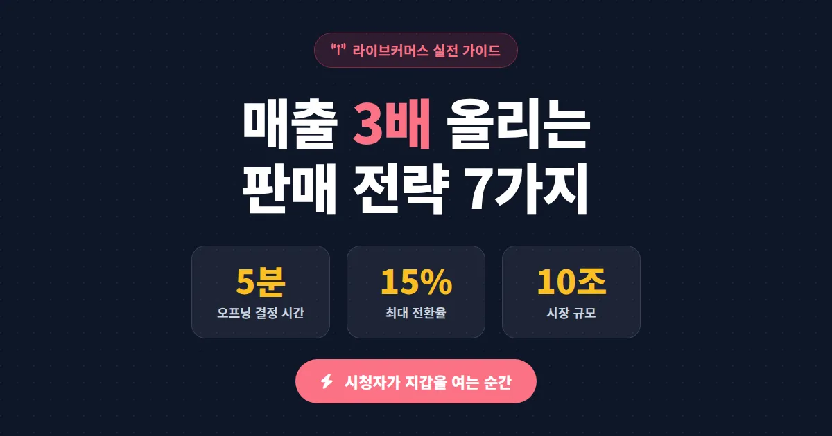 라이브방송 판매 전략 7가지 - 시청자가 지갑을 여는 실전 노하우