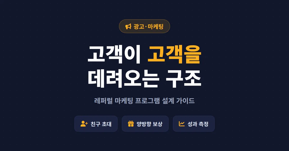 레퍼럴 마케팅 프로그램 설계 가이드 - 고객이 고객을 데려오는 추천 마케팅 실전 전략