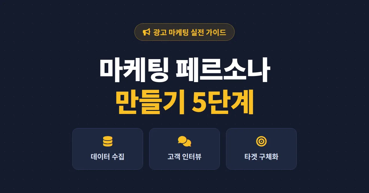 마케팅 페르소나 만들기 5단계 실전 가이드 - 데이터로 고객을 구체화하는 방법