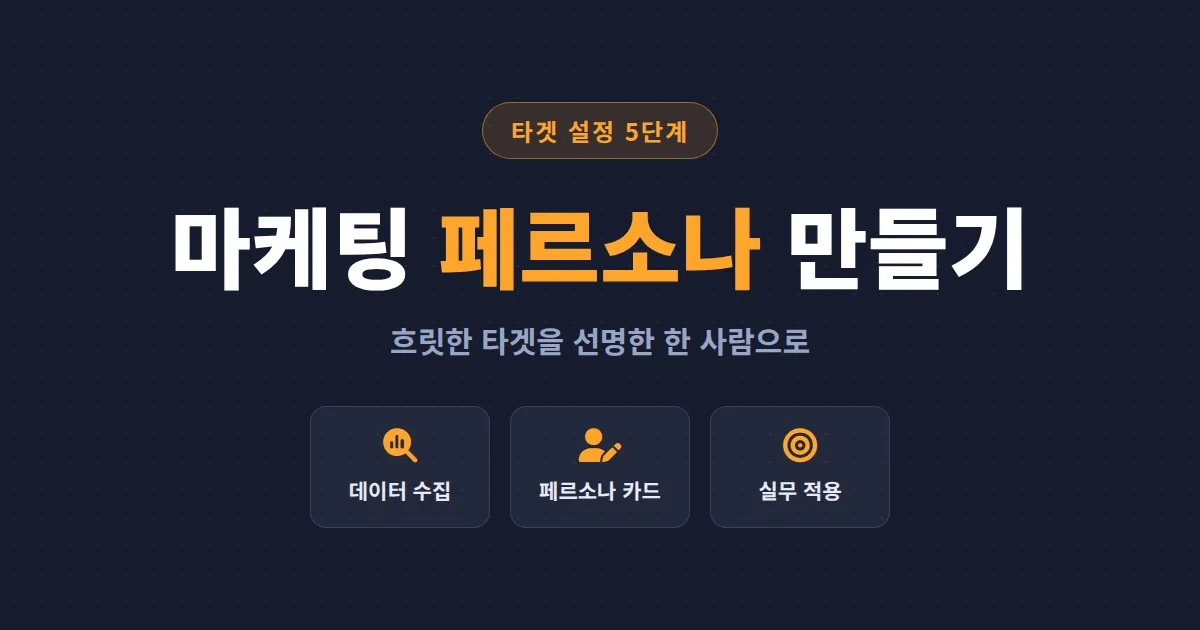 마케팅 페르소나 만들기 완벽 가이드 - 고객이 선명하게 보이는 타겟 설정 5단계