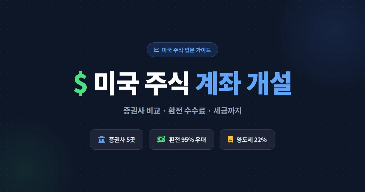 미국 주식 계좌 개설 방법 총정리 - 증권사 선택부터 환전, 첫 매수까지 완벽 가이드