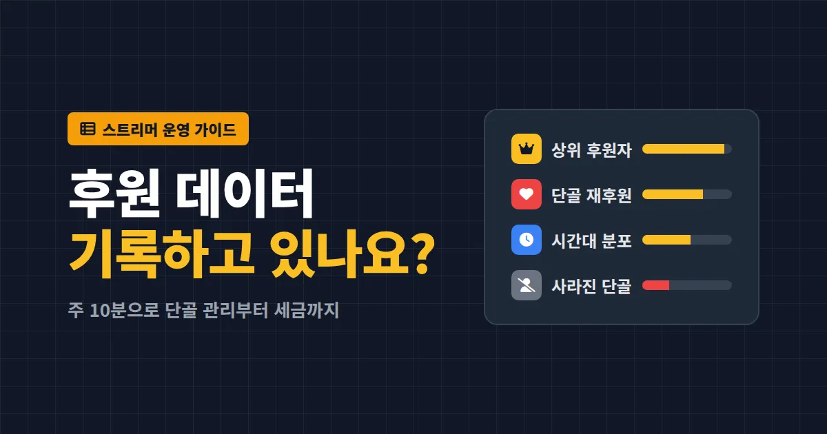 방송 후원 데이터 관리 방법 - 후원 기록을 자산으로 바꾸는 실전 정리법