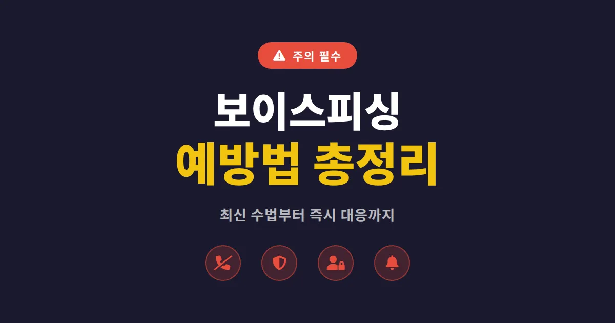 보이스피싱 예방법 총정리 - 2026년 최신 수법과 실전 대응 가이드