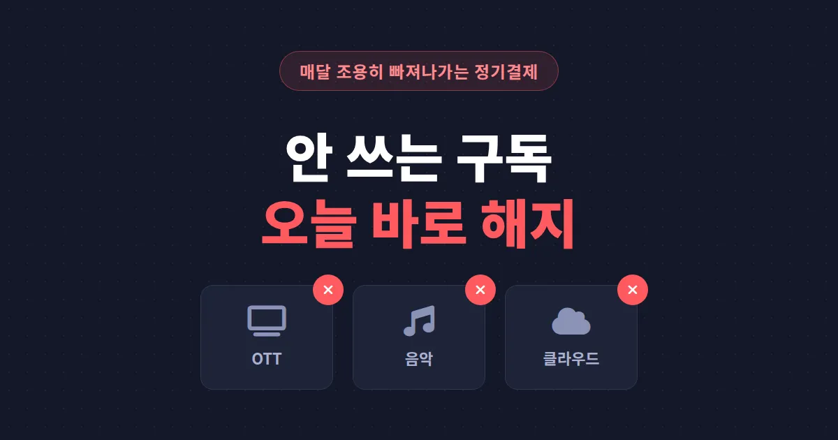 불필요한 구독 해지 방법 총정리 - 나도 모르게 빠져나가는 정기결제 찾아서 끊는 법