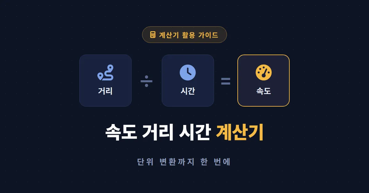 속도 거리 시간 계산기 활용법 - 공식부터 단위 변환까지 실생활 예시로 쉽게 정리