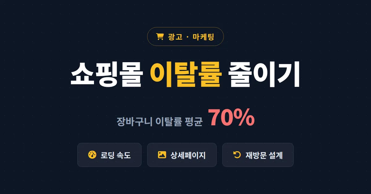 쇼핑몰 이탈률 줄이기 실전 가이드 - 방문자가 3초 만에 떠나는 이유와 해결책