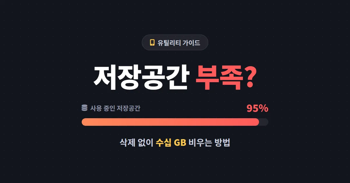 스마트폰 저장공간 확보 방법 총정리 - 사진 정리부터 캐시 삭제, 웹 도구 활용까지