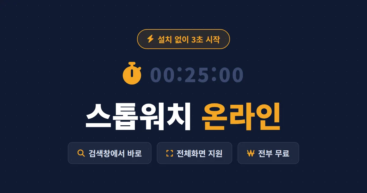 스톱워치 온라인 사이트 추천 TOP 4 - 설치 없이 브라우저에서 바로 쓰는 무료 시간 측정 도구