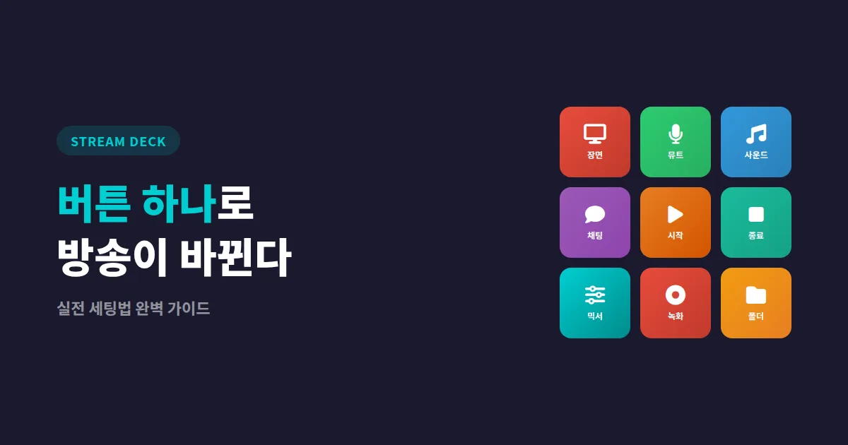 스트림덱 활용 가이드 - 방송 효율 200% 올리는 버튼 세팅법