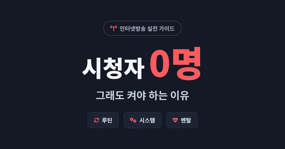 시청자 0명일 때 방송 운영법 - 아무도 없어도 성장하는 스트리머의 실전 전략