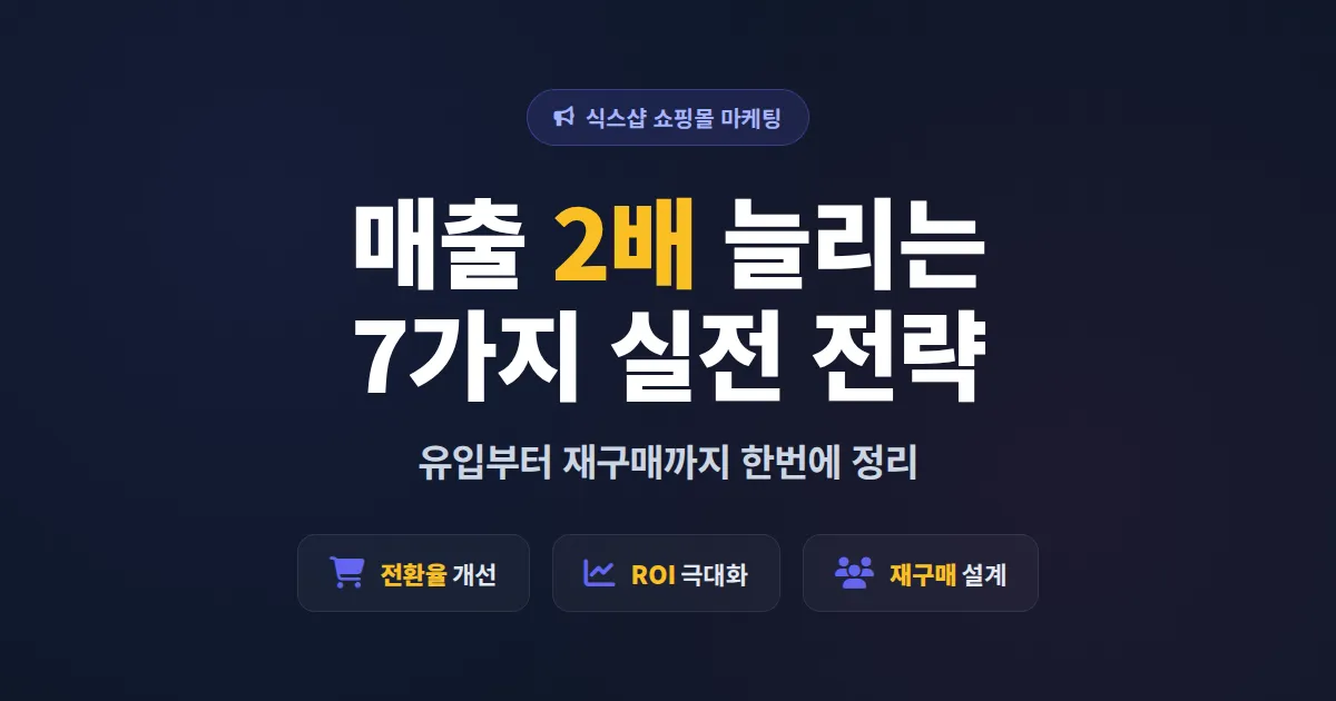식스샵 쇼핑몰 마케팅 실전 전략 - 매출 2배 늘리는 7가지 방법 총정리