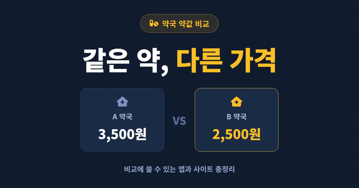 약국 약값 비교 앱 정말 있을까 - 같은 약 싸게 사는 현실적인 방법 총정리