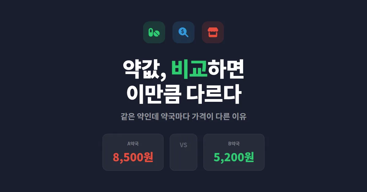 약국 약값 비교 앱 추천과 사용법 - 같은 약도 약국마다 가격이 다르다