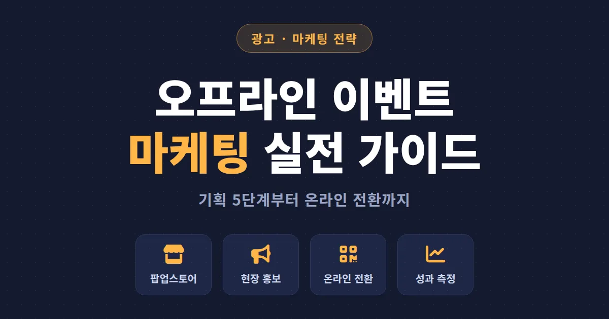 오프라인 이벤트 마케팅 완벽 가이드 - 팝업스토어부터 온라인 전환까지 실전 전략 정리
