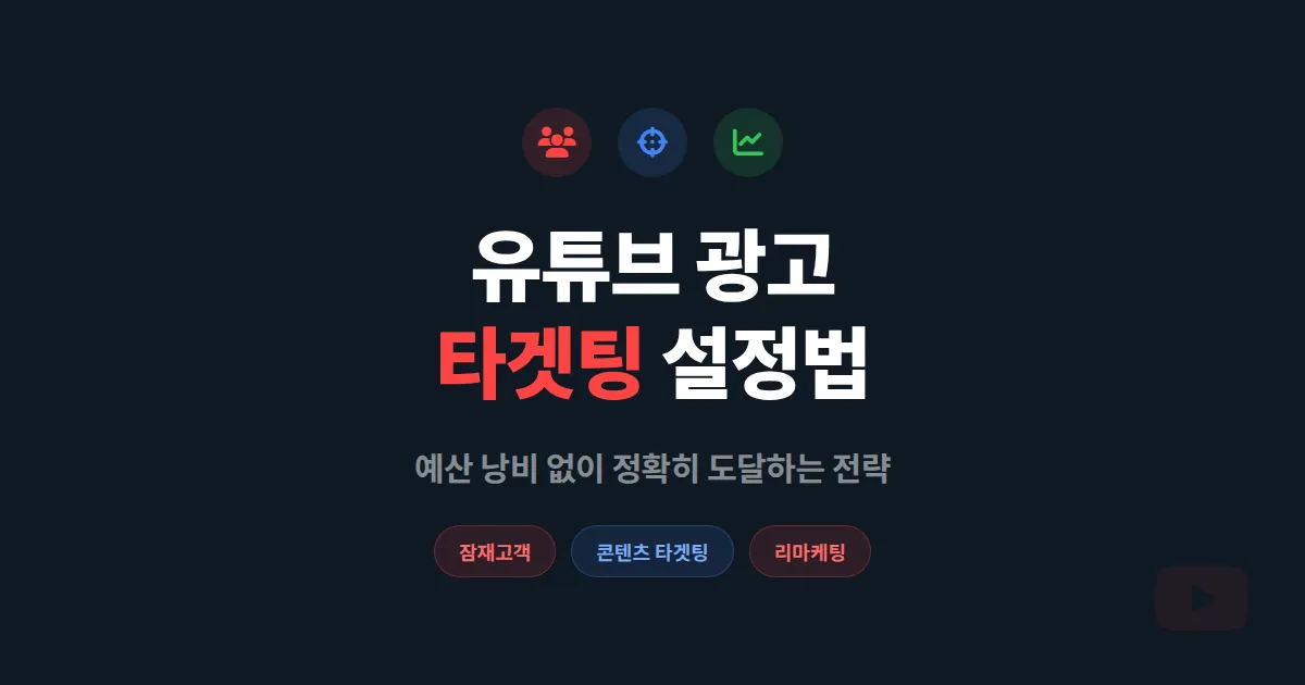 유튜브 광고 타겟팅 설정 방법 - 예산 낭비 없이 정확히 도달하는 전략