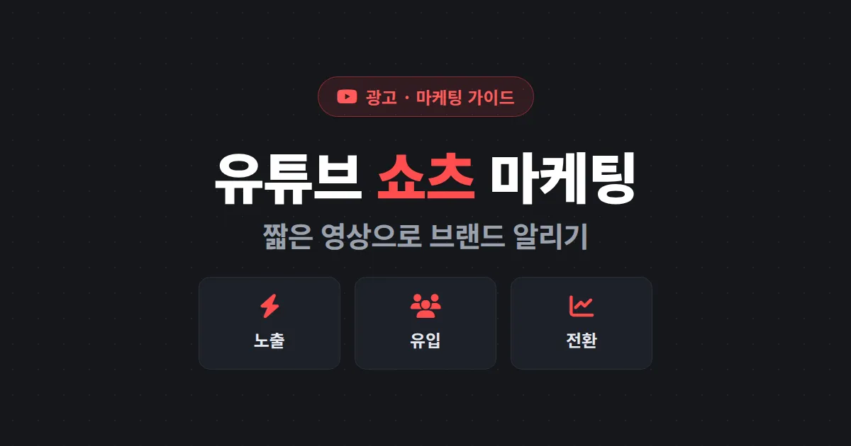 유튜브 쇼츠 마케팅 활용 전략 - 짧은 영상으로 브랜드를 알리는 실전 가이드