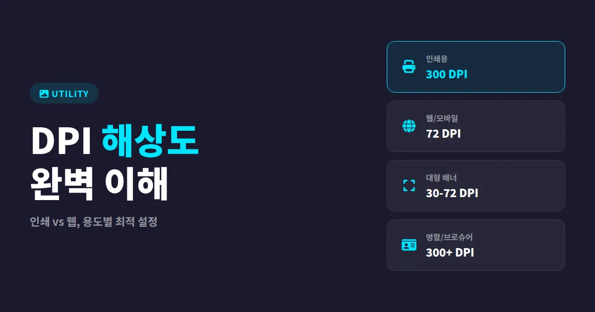 이미지 DPI 해상도 이해 - 용도별 최적 설정과 변환 방법 총정리