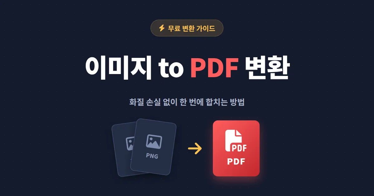 이미지 to PDF 변환 완벽 가이드 - 무료 도구부터 화질 손실 없이 합치는 방법