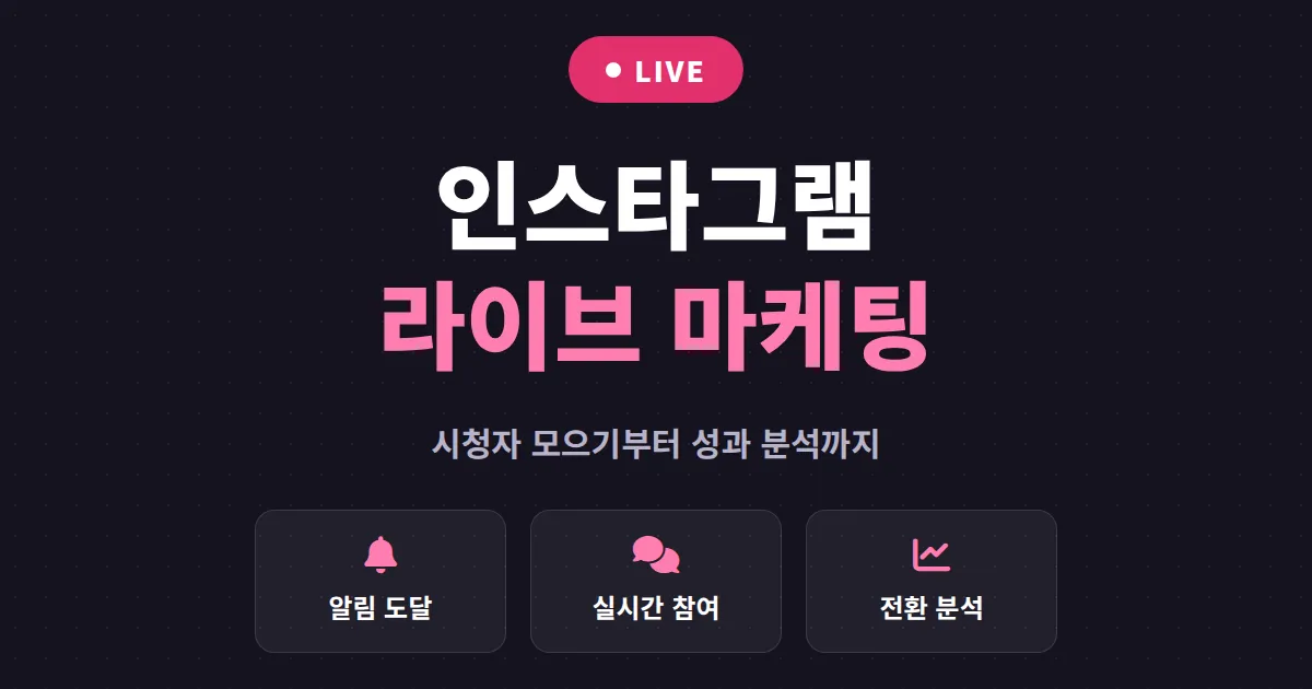 인스타그램 라이브 마케팅 완벽 가이드 - 시청자 모으기부터 참여 유도, 성과 분석까지 실전 전략