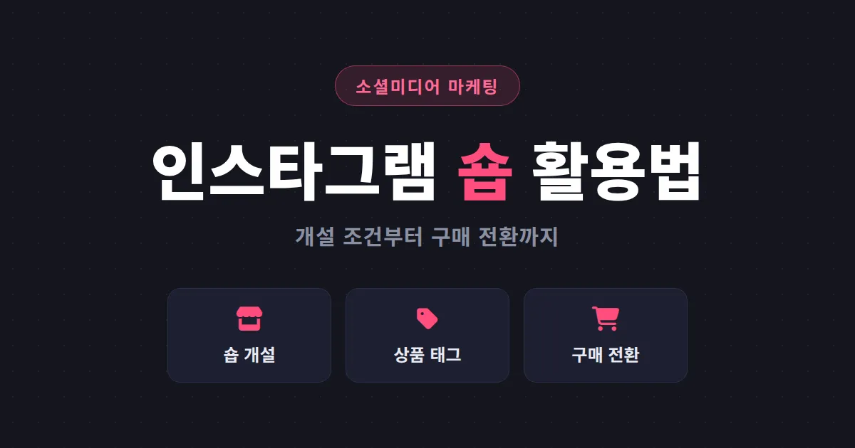 인스타그램 숍 기능 활용하기 - 계정 설정부터 상품 태그, 구매 전환까지 한번에 정리