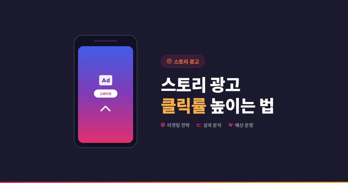 인스타그램 스토리 광고 활용법 - 클릭률 높이는 실전 세팅과 운영 전략