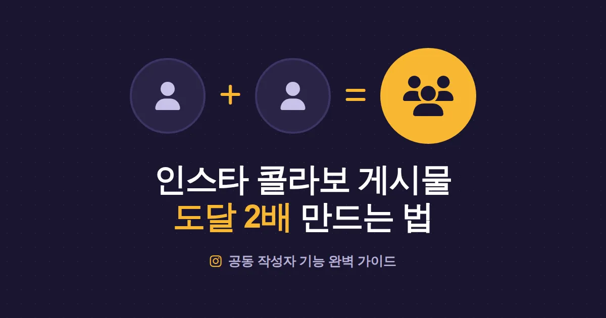 인스타그램 콜라보 게시물 효과 제대로 보는 법 – 도달 2배 만드는 공동 작성자 기능 활용 가이드