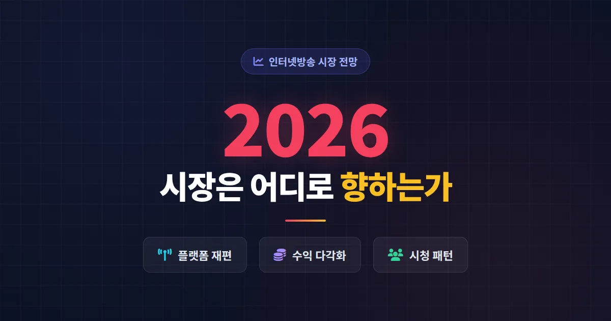 인터넷방송 시장 전망 2026 - 데이터로 본 플랫폼별 성장세와 BJ가 주목할 5가지 흐름