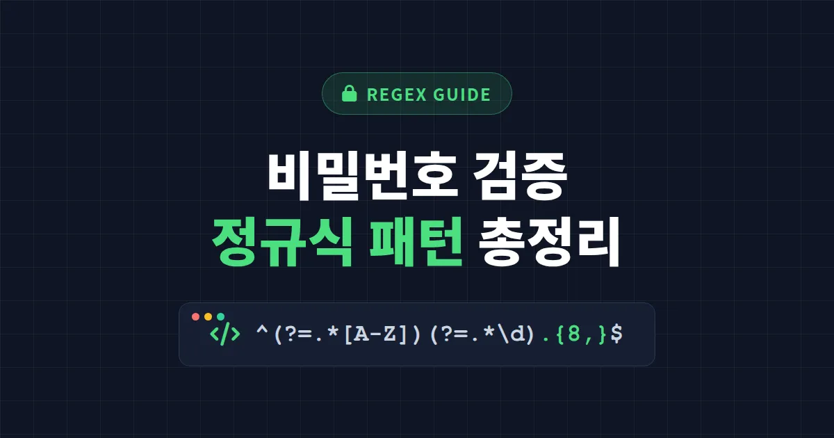 정규식 비밀번호 검증 패턴 총정리 - 실무에서 바로 쓰는 코드 예제와 보안 기준까지 한번에