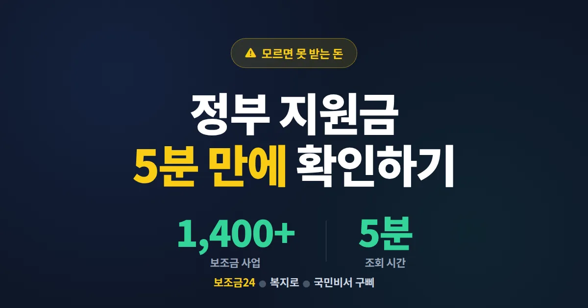 정부 지원금 확인 방법 완벽 가이드 - 보조금24와 복지로로 놓치는 돈 챙기는 법