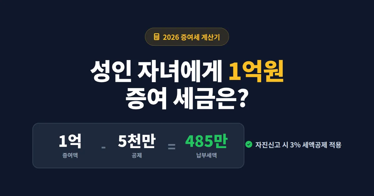 증여세 계산기 사용법 - 자녀에게 5천만원 증여할 때 세금 얼마나 나올까