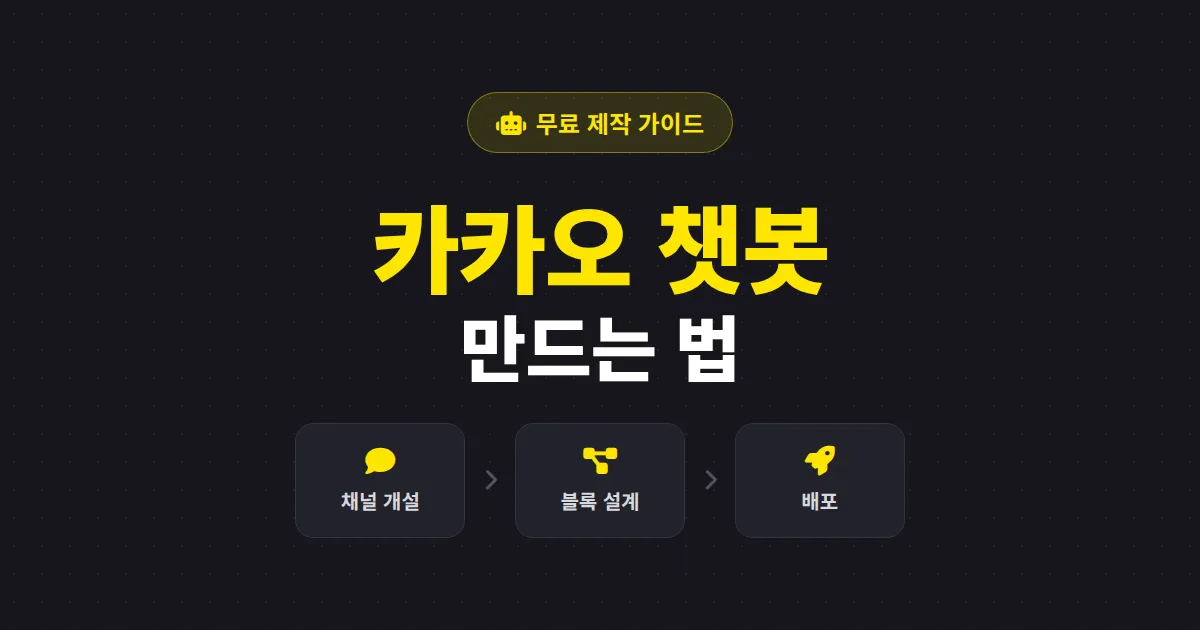카카오 챗봇 만드는 법 - 오픈빌더로 무료 제작부터 채널 연결까지 단계별 가이드