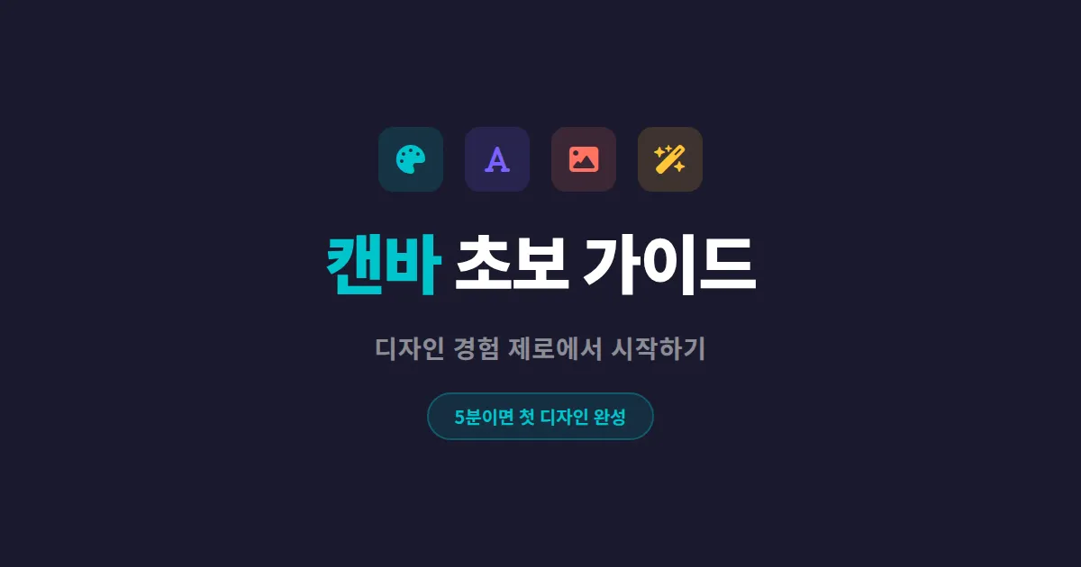 캔바 사용법 초보 가이드 - 가입부터 디자인 완성까지 2026 완벽 정리