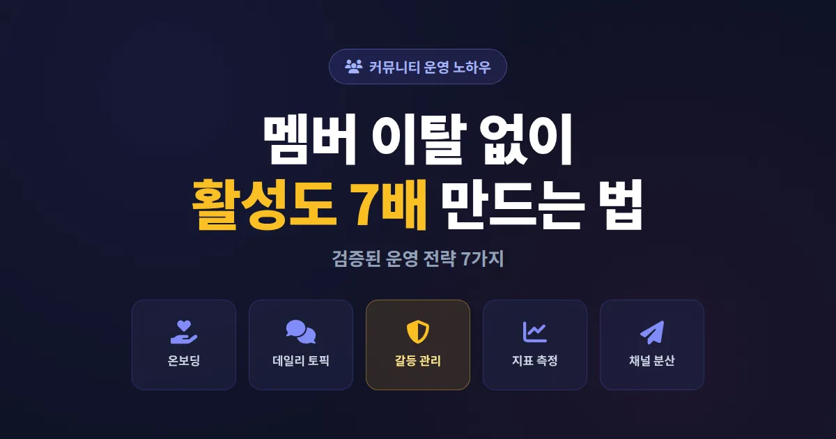 커뮤니티 운영 노하우 7가지 - 멤버 이탈 없이 활성도 높이는 실전 가이드