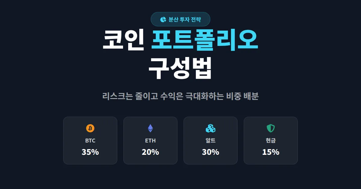 코인 포트폴리오 구성 방법 - 리스크 줄이고 수익 극대화하는 분산 투자 실전 가이드
