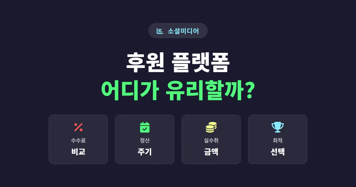 크리에이터 후원 플랫폼 비교 - 수수료부터 정산까지 핵심 차이점 총정리